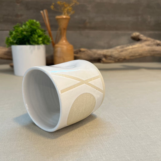 White Crisscross Moon Squish Cup