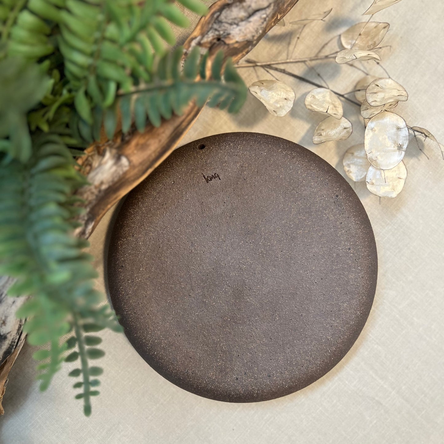 Large Brown Lines Trinket Dish