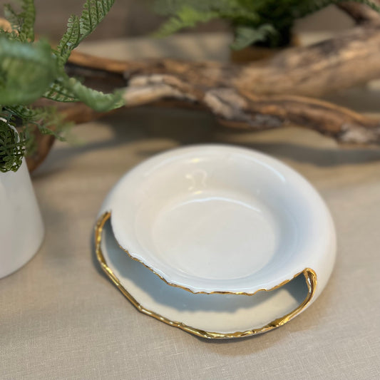 Large Gold Lustre Trinket Dish