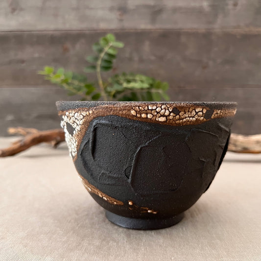 Black Textured Bowl 4