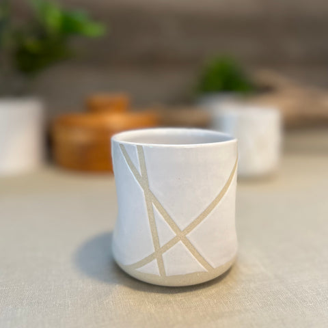 White Crisscross Squish Cup