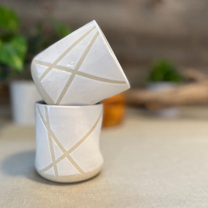White Crisscross Squish Cup
