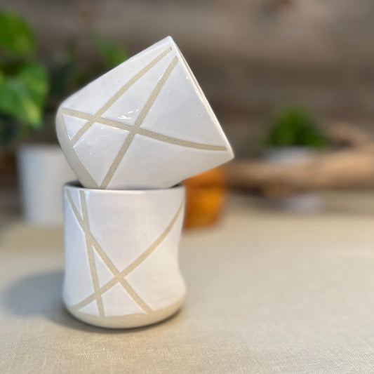 White Crisscross Squish Cup