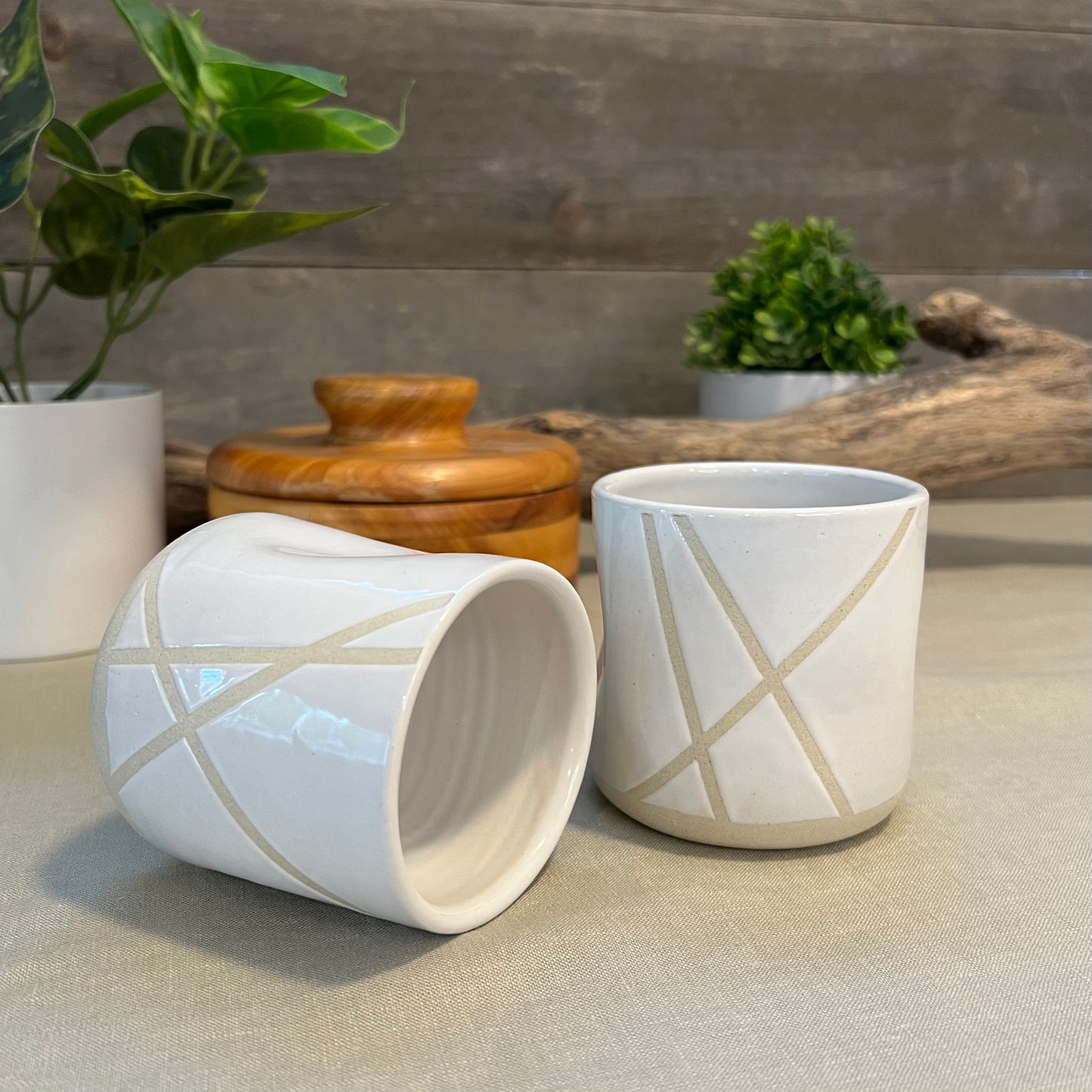 White Crisscross Squish Cup