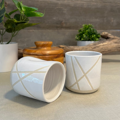 White Crisscross Squish Cup