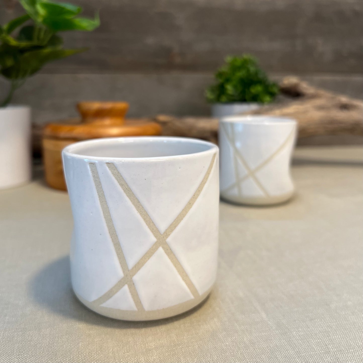White Crisscross Squish Cup