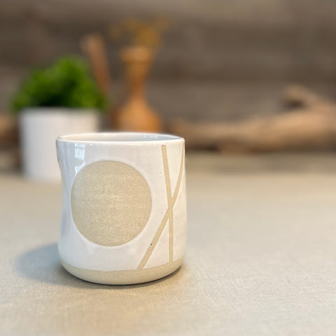 White Crisscross Moon Squish Cup