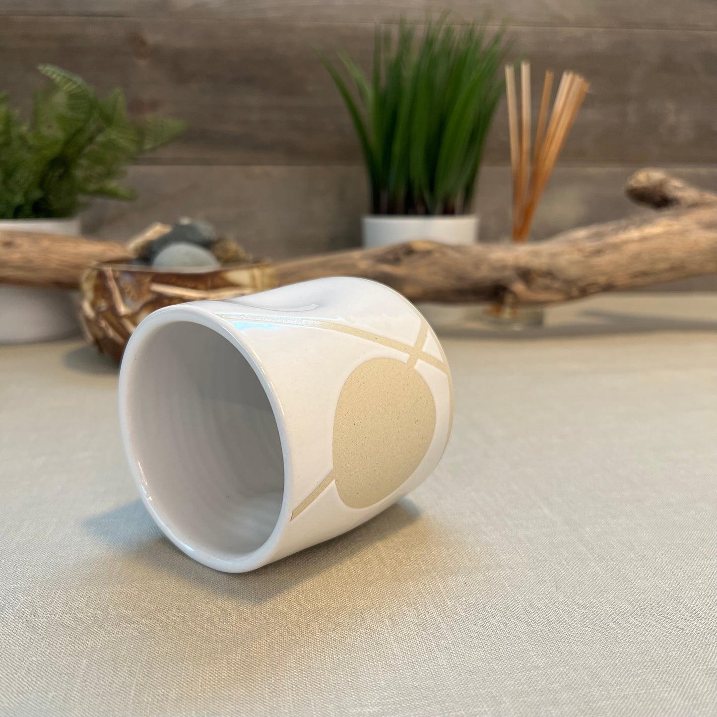 White Crisscross Moon Squish Cup