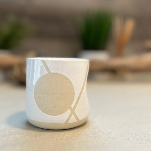 White Crisscross Moon Squish Cup