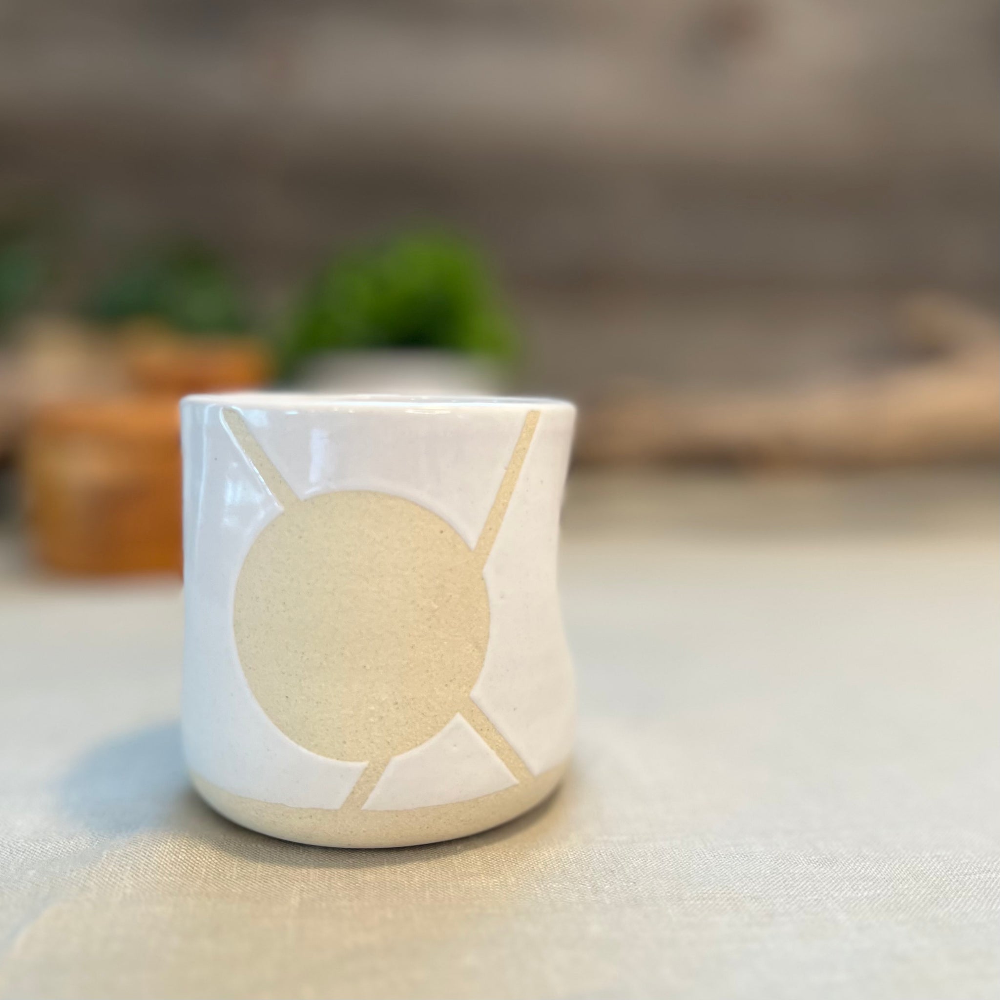 White Crisscross Moon Squish Cup