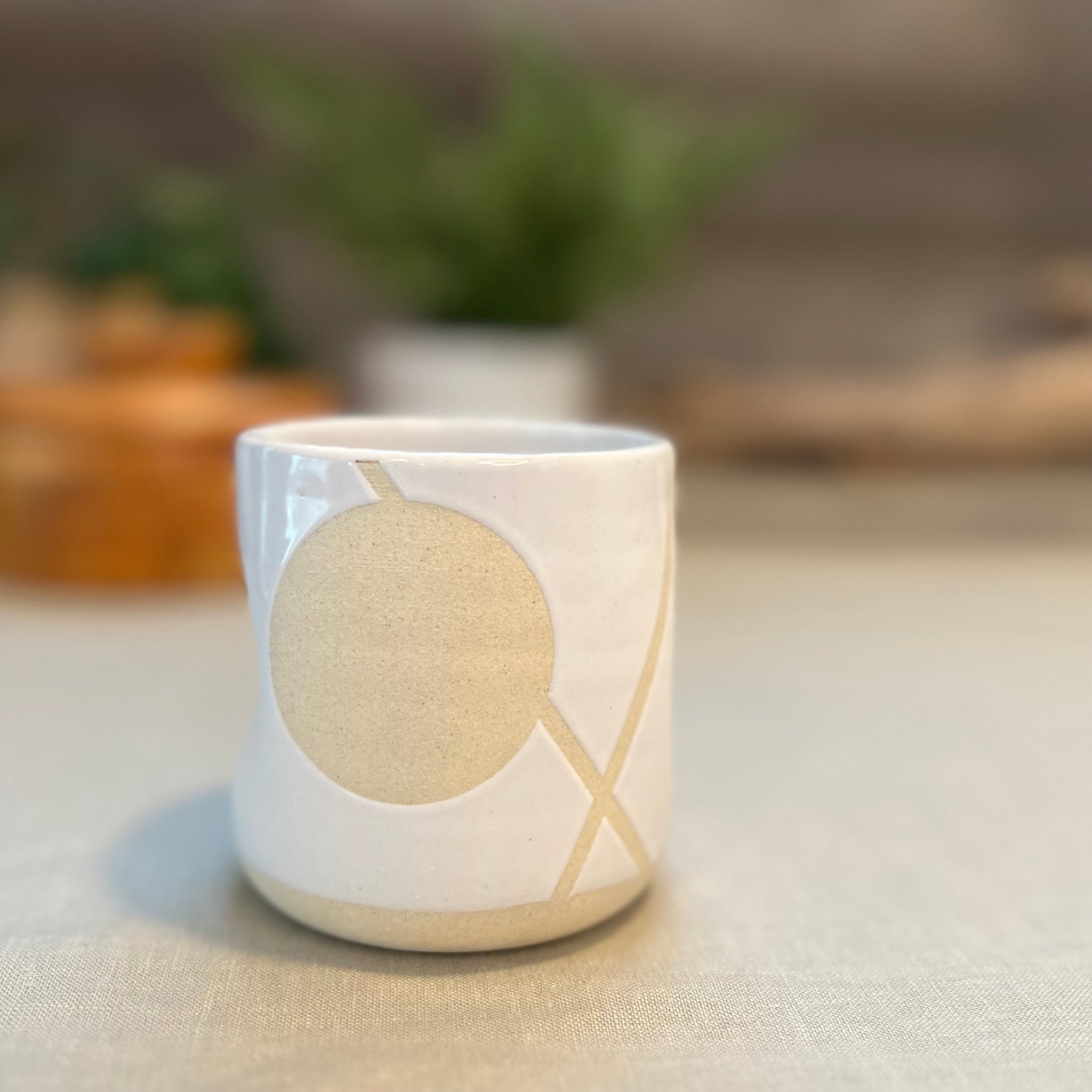 White Crisscross Moon Squish Cup