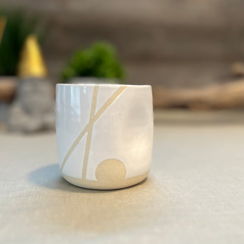 White Crisscross Moon Squish Cup