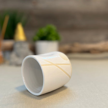White Crisscross Moon Squish Cup