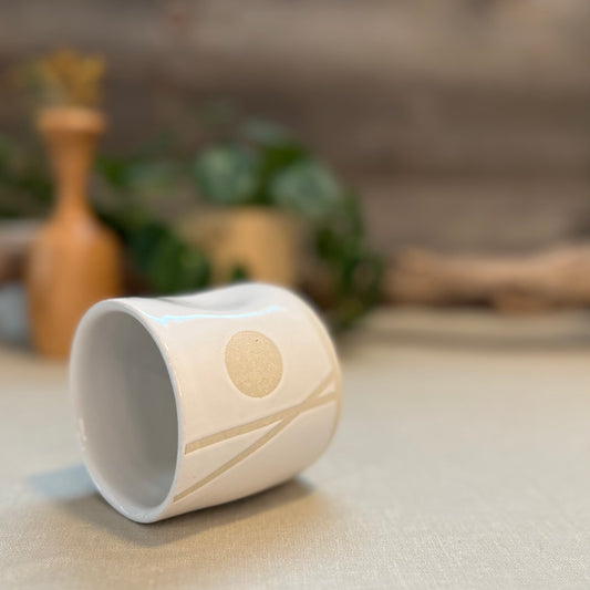 White Crisscross Moon Squish Cup