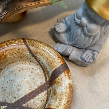 Large Brown Lines Trinket Dish