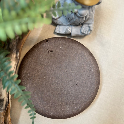 Large Brown Lines Trinket Dish