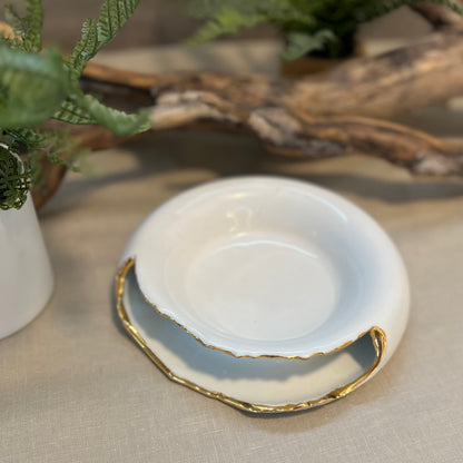 Large Gold Lustre Trinket Dish