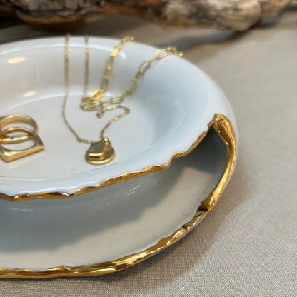 Large Gold Lustre Trinket Dish