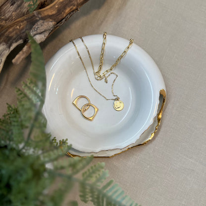 Large Gold Lustre Trinket Dish