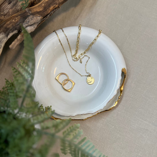 Large Gold Lustre Trinket Dish