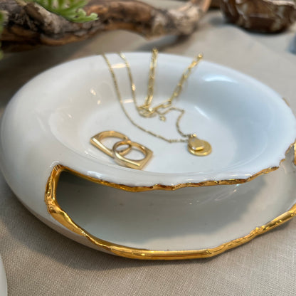Large Gold Lustre Trinket Dish