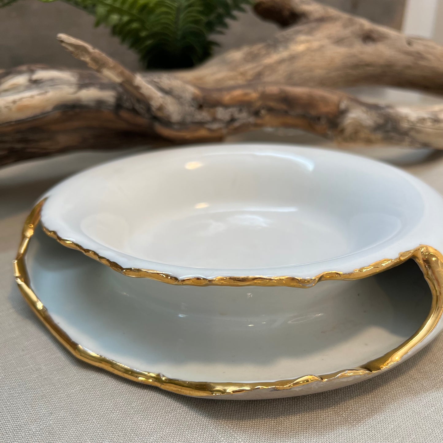 Large Gold Lustre Trinket Dish
