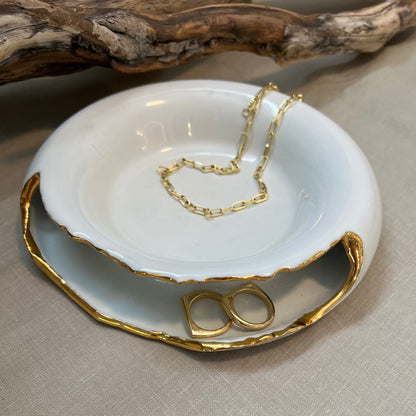 Large Gold Lustre Trinket Dish