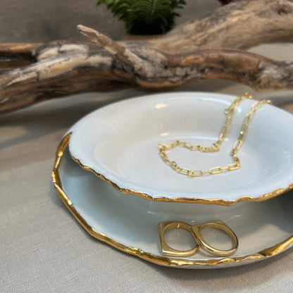 Large Gold Lustre Trinket Dish
