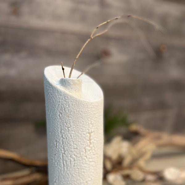 White Froth Cylinder Vase