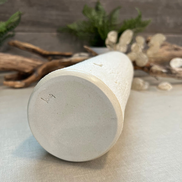 White Froth Cylinder Vase