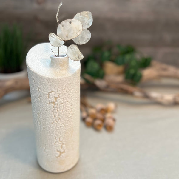 White Froth Cylinder Vase