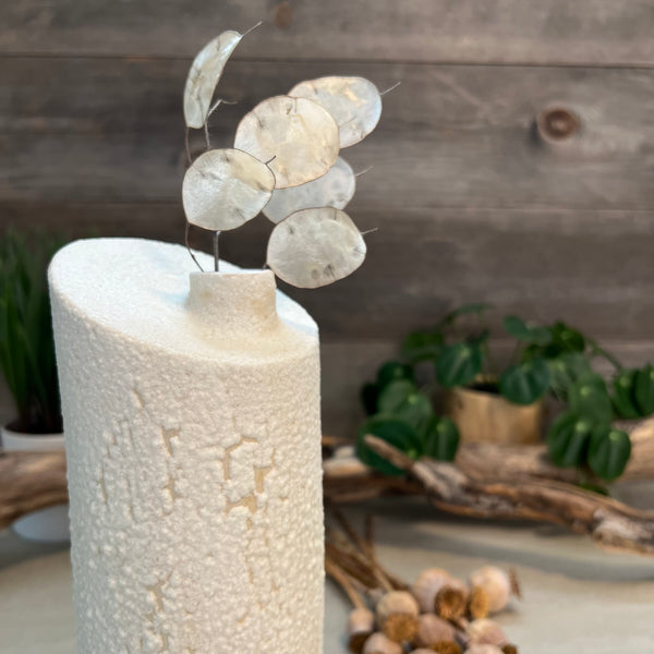 White Froth Cylinder Vase