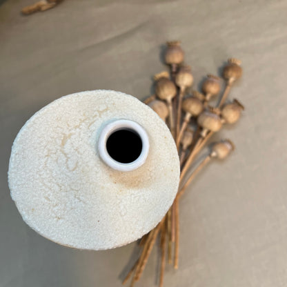 White Froth Cylinder Vase