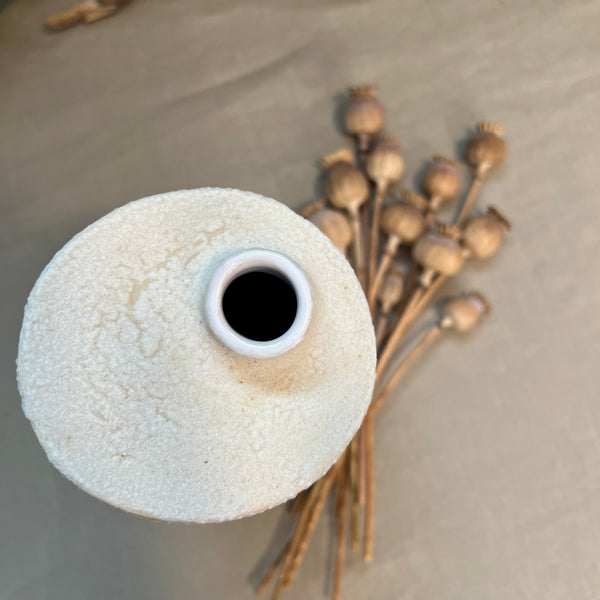 White Froth Cylinder Vase