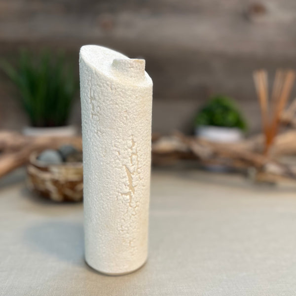 White Froth Cylinder Vase