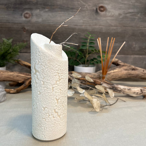 White Froth Cylinder Vase