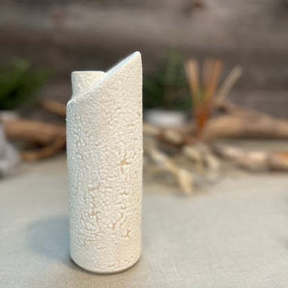 White Froth Cylinder Vase