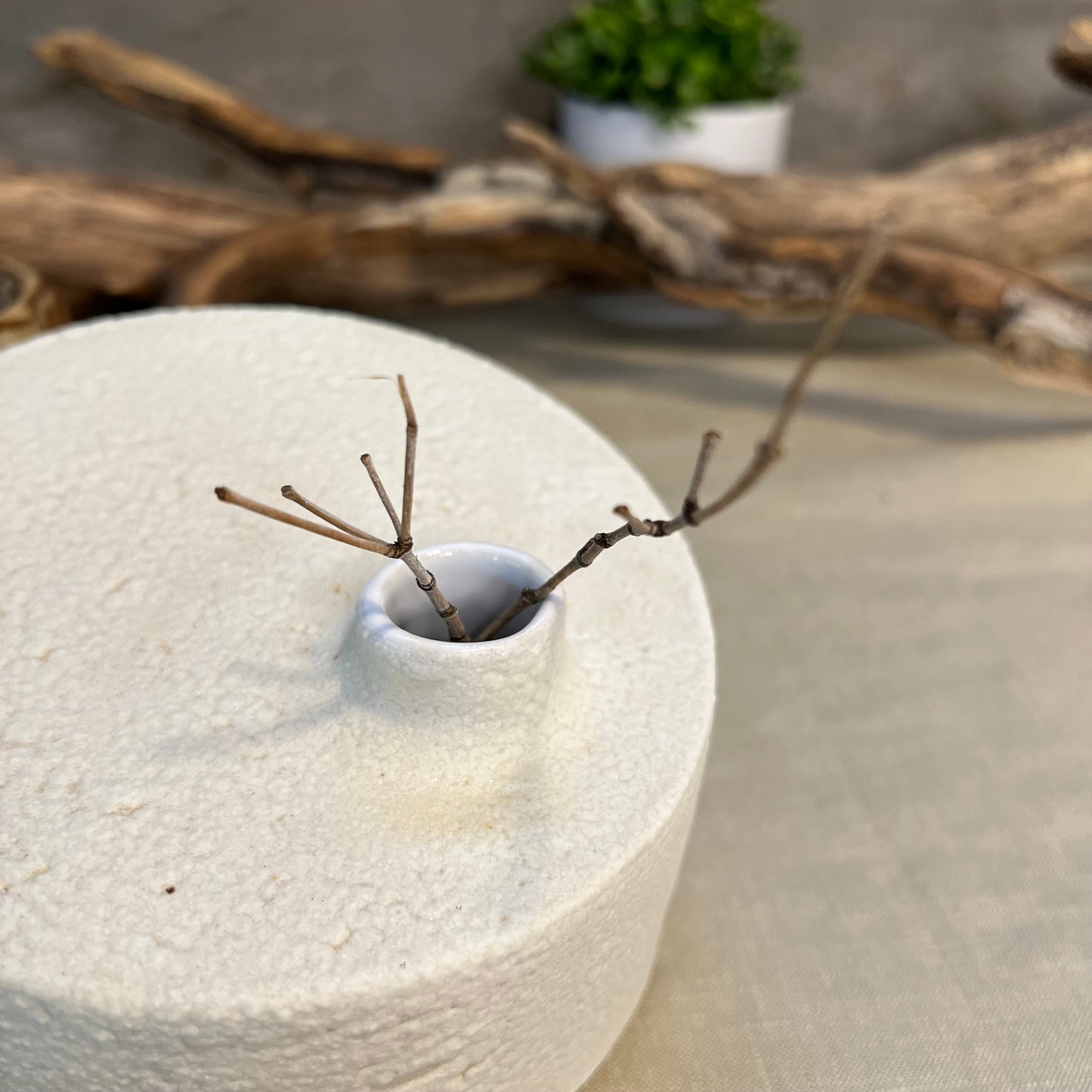 White Froth Cylinder Vase