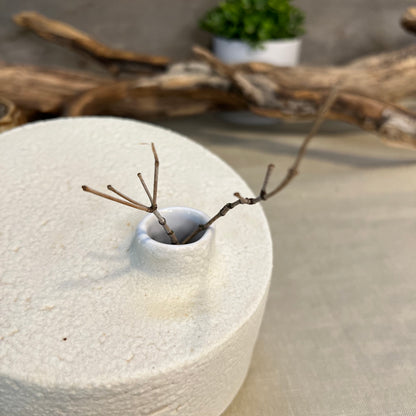 White Froth Cylinder Vase