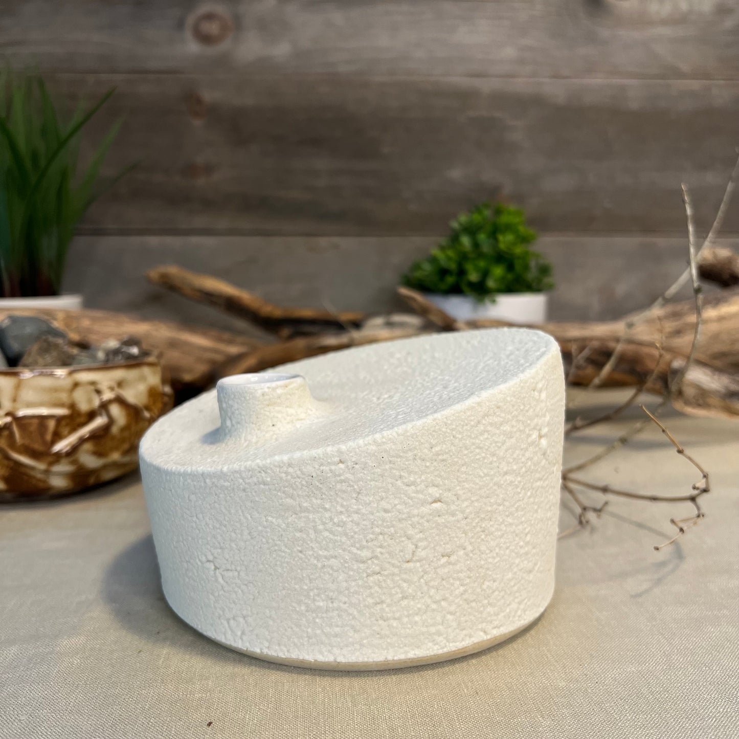 White Froth Cylinder Vase