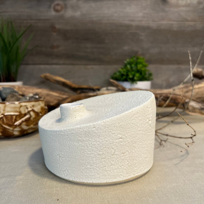 White Froth Cylinder Vase