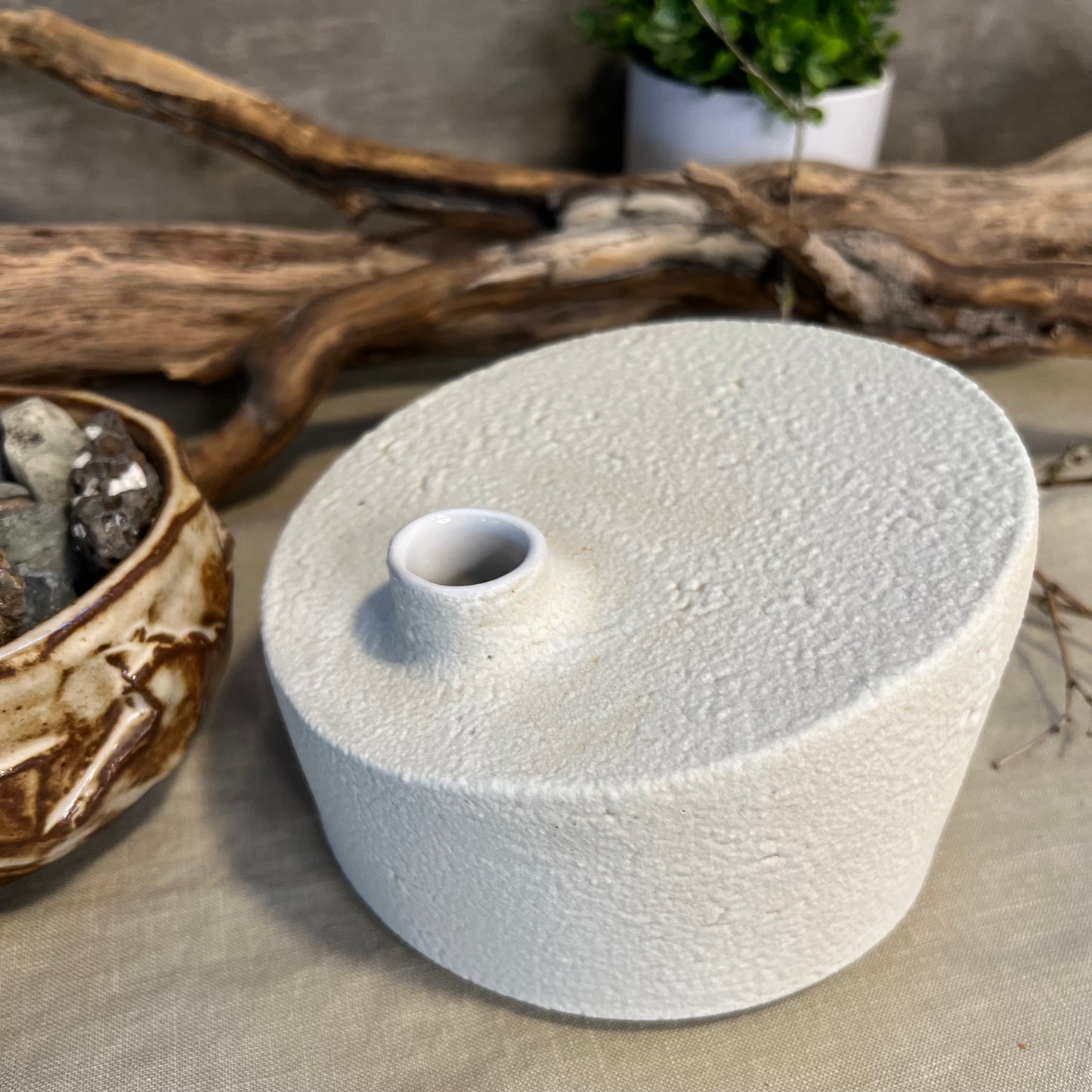 White Froth Cylinder Vase