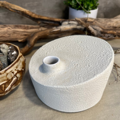 White Froth Cylinder Vase
