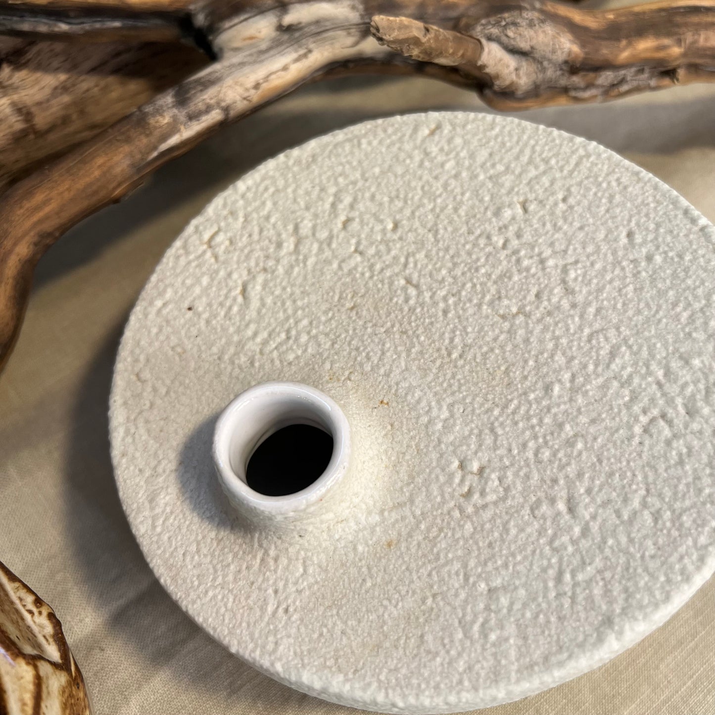White Froth Cylinder Vase