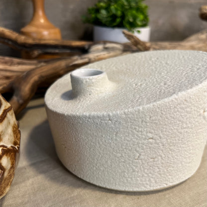 White Froth Cylinder Vase