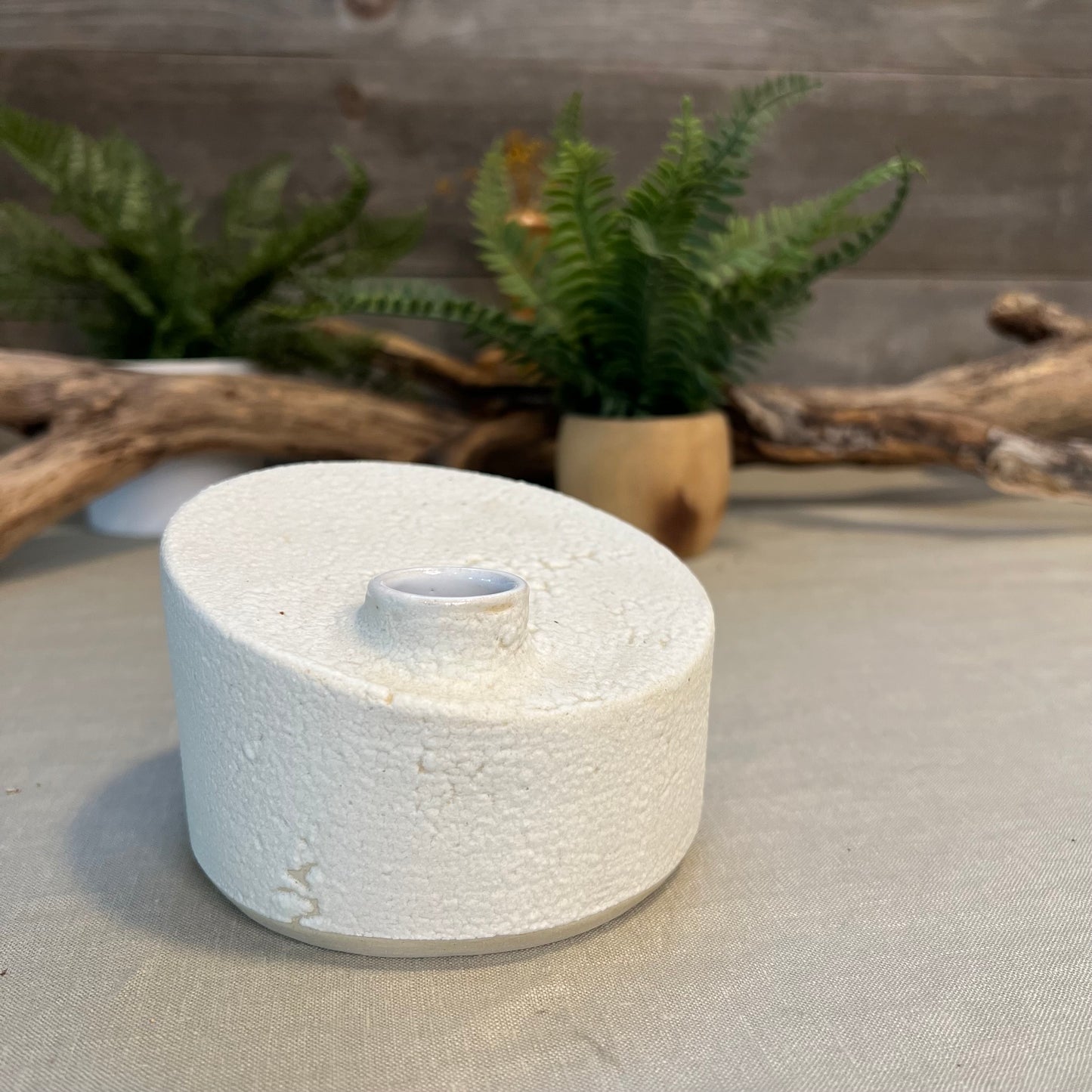 White Froth Cylinder Vase