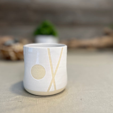 White Crisscross Moon Squish Cup