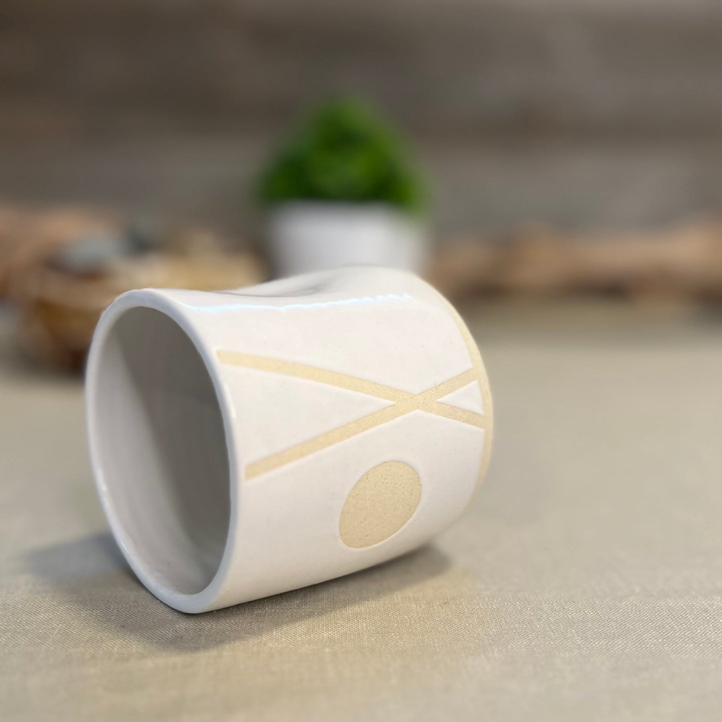 White Crisscross Moon Squish Cup