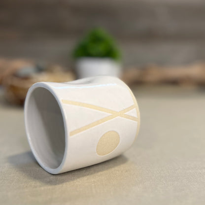 White Crisscross Moon Squish Cup