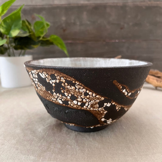 Black Textured Bowl 1